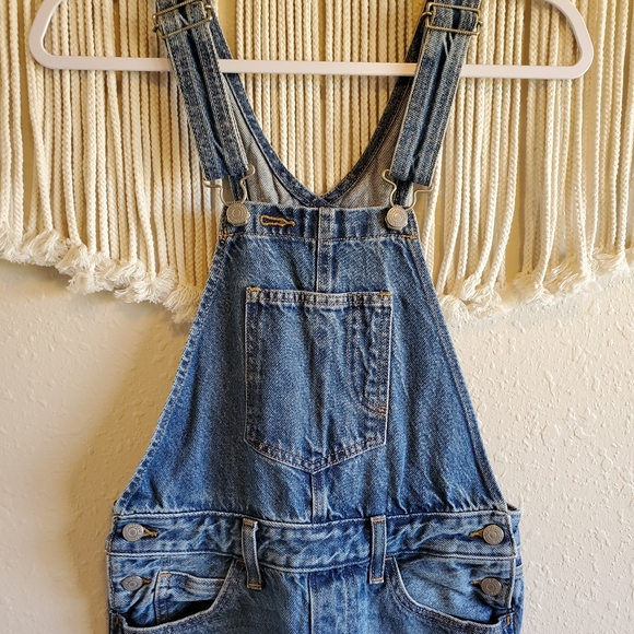 LEVI'S Distressed Skinny Leg Full Length Overalls - Picture 6 of 9